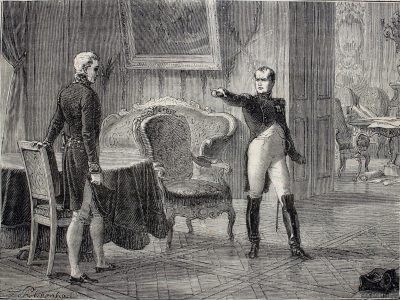 Dernière entrevue de Napoléon avec Metternich à Dresde le 26 juin 1813. Illustration de l'Histoire du Consulat et de l'Empire d'Adolphe Thiers, 1879 - Fondo Antiguo de la Biblioteca de la Universidad de Sevilla | Creative Commons BY 2.0