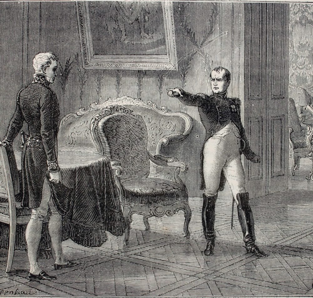 Dernière entrevue de Napoléon avec Metternich à Dresde le 26 juin 1813. Illustration de l'Histoire du Consulat et de l'Empire d'Adolphe Thiers, 1879 - Fondo Antiguo de la Biblioteca de la Universidad de Sevilla | Creative Commons BY 2.0