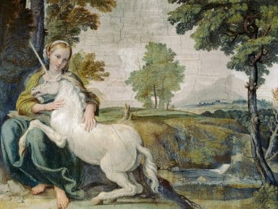 La jeune fille à la licorne, 1604 - Le Dominiquin | Domaine public