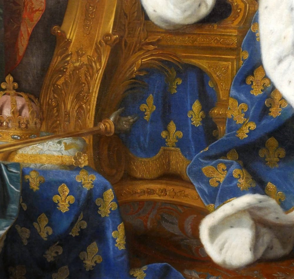 Extrait d'un portait de Louis XV vers l'âge de neuf ans en costume de sacre, pour mettre en avant la couleur bleu - Finoskov [Pseudo Wikipédia) | Creative Commons BY-SA 4.0