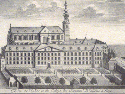 Gravure de l'ancien collège des jésuites de Liège, en Belgique (1740) - Grentidez | Domaine public