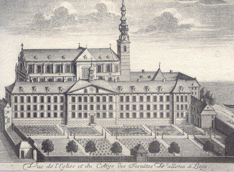 Gravure de l'ancien collège des jésuites de Liège, en Belgique (1740) - Grentidez | Domaine public