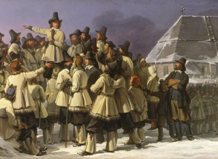 Johan Gustaf Sandberg - Le roi Gustav Vasa de Suède s'adressant aux hommes de Dalécarlie à Mora - 1836 | Domaine Public
