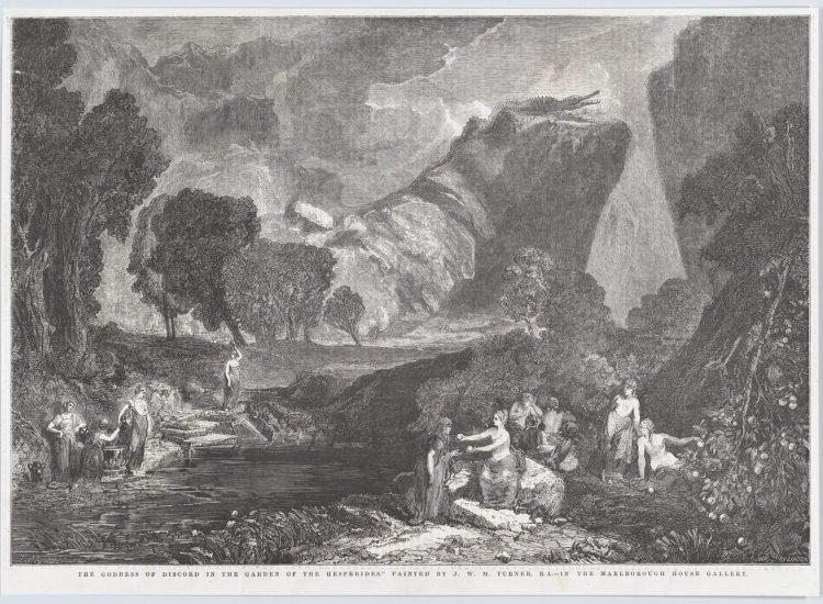 La déesse de la discorde dans le jardin des Hespérides, extrait du "llustrated London News". Pour illustrer notre article sur l'Atlantide - Henry Linton | Domaine public