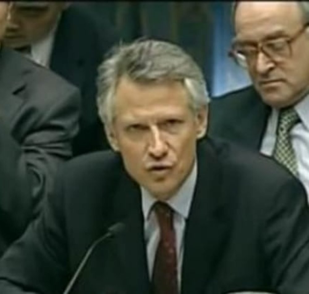Le 14 février 2003, Dominique De Villepin prononce un discours à l'ONU contre la guerre en Irak - Ina | Creative Commons BY-SA 4.0