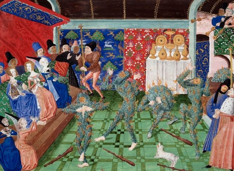Le Bal des ardents, miniature du xve siècle - Philippe de Mazerolles | Domaine public
