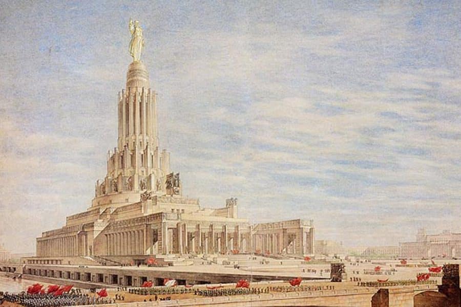 Le Palais des Soviets à Moscou