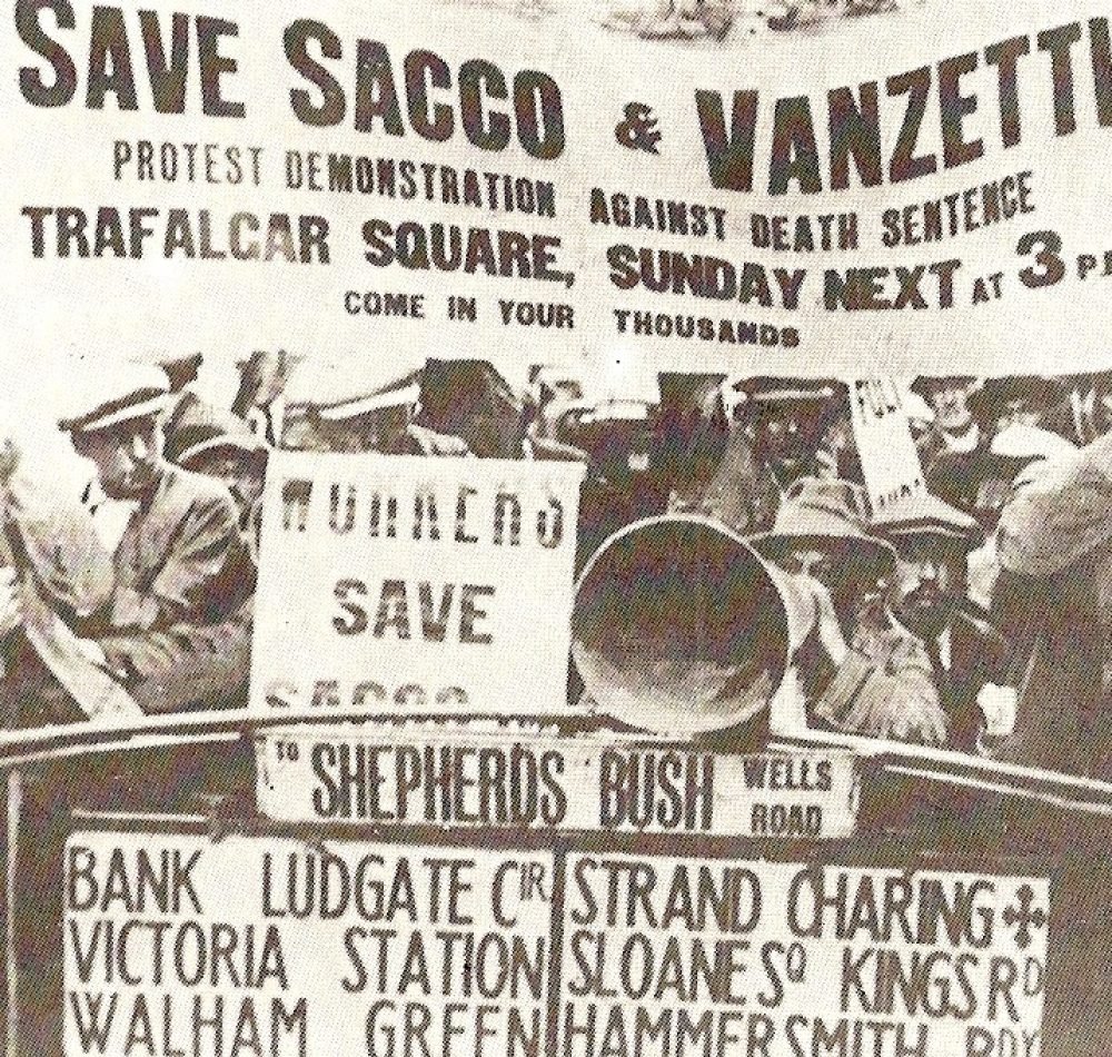 Manifestation de soutien à Sacco et Vanzetti, lors du procès de 1920 - Auteur inconnue | Domaine public