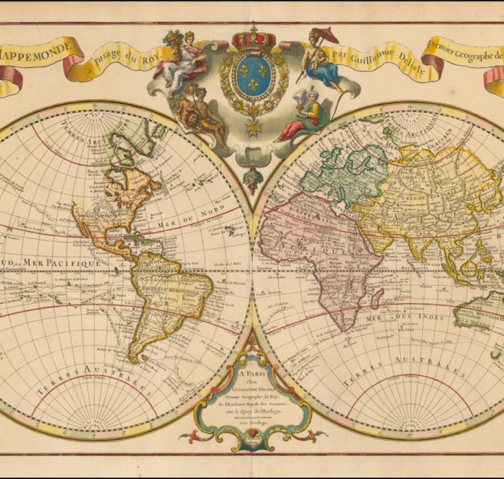 Mappemonde a l’usage du Roy a été publié en 1720 à Paris. Elle a été réalisée par Guillaume Delisle à l’intention de Roi, Louis XV. L’œuvre mesure 44 centimètres sur 68 centimètres. Un exemplaire est conservé à la BnF - Guillaume Delisle | Domaine public