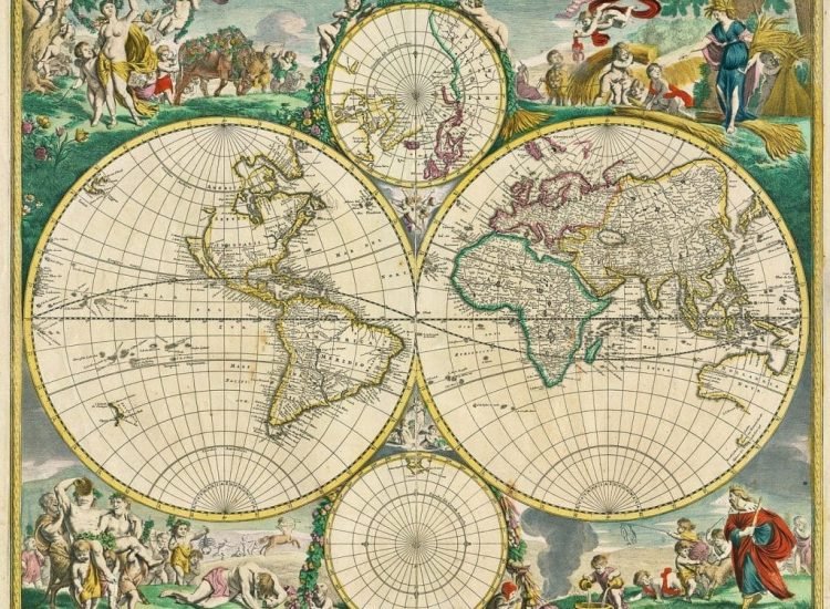 Nova Orbis Tabula in Lucem Edita a été publiée entre 1660 à Amsterdam. Elle a été réalisée par Frederik de Wit. C’est une carte à double hémisphère. Aujourd’hui un exemplaire est conservé à la bibliothèque royale de Belgique - Frederik de Wit | Domaine public