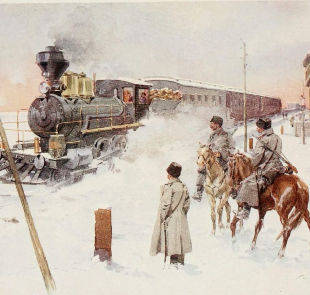 Le chemin de fer transsibérien, illustration de Frédéric de Haenen, 1913 - Internet Archive Book Images | Domaine public