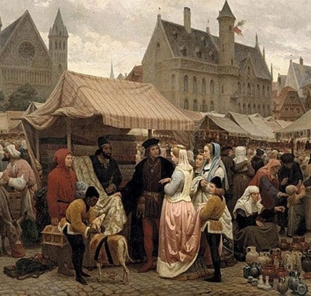 Une foire franche à Gand au Moyen Âge. Par Félix de Vigne. 1862. Musée des Beaux-Arts, Gand - Félix de Vigne | Domaine public