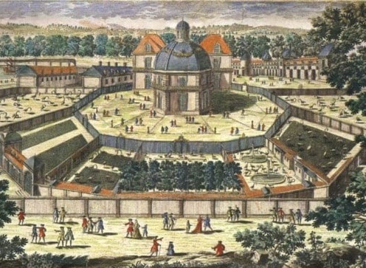 Cour arrière de la ménagerie royale de Versailles sous le règne de Louis XIV, 1643-1715, Pierre Aveline | Domaine public