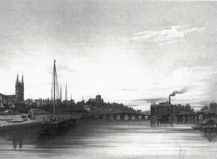 Vue d'Angers, gravure de 1860, l'Album vendéen, illustration des histoires de la Vendée militaire. - Thomas Drake | Domaine public