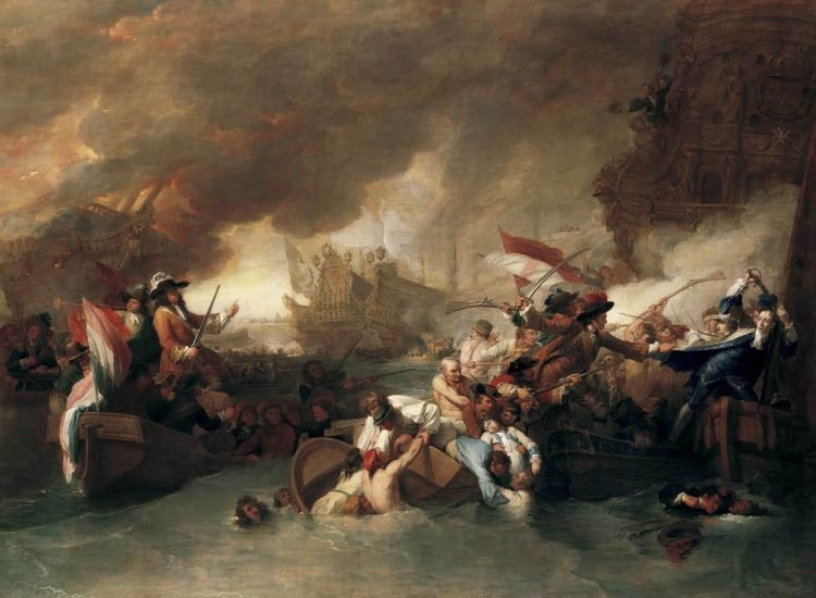 La bataille de La Hougue - Benjamin West | Domaine Public