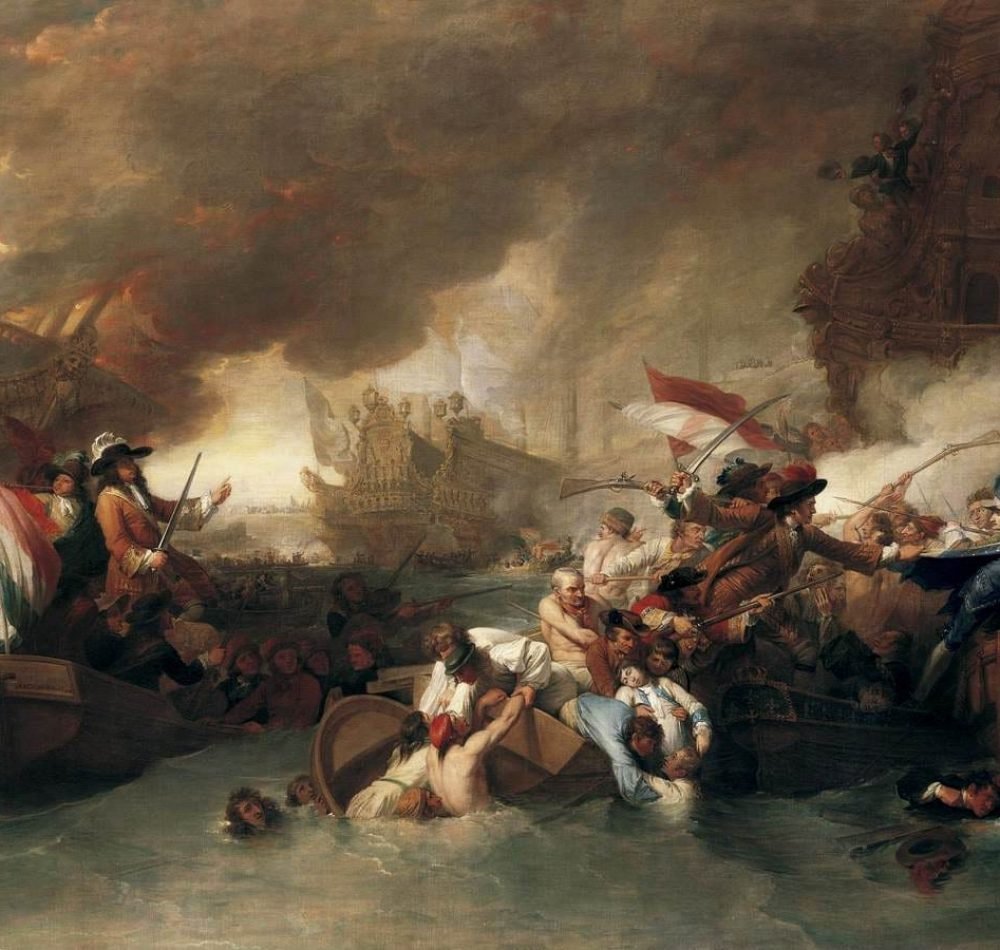 La bataille de La Hougue - Benjamin West | Domaine Public