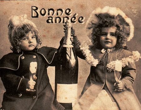 « Bonne année », fêtée au champagne en France, au début du XXe siècle - Auteur inconnu | Domaine public