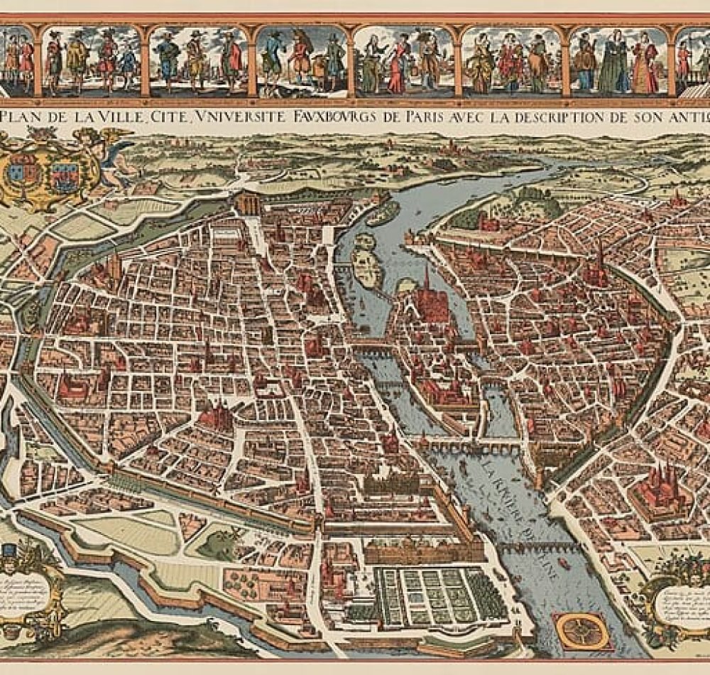 Le plan de la ville, cité, université faubourg de Paris - Derveaux, Melchior Tavernier (1615) | Domaine public