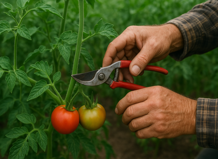 Ecimage d'un plant de tomates - Image générée par intelligence artificielle
