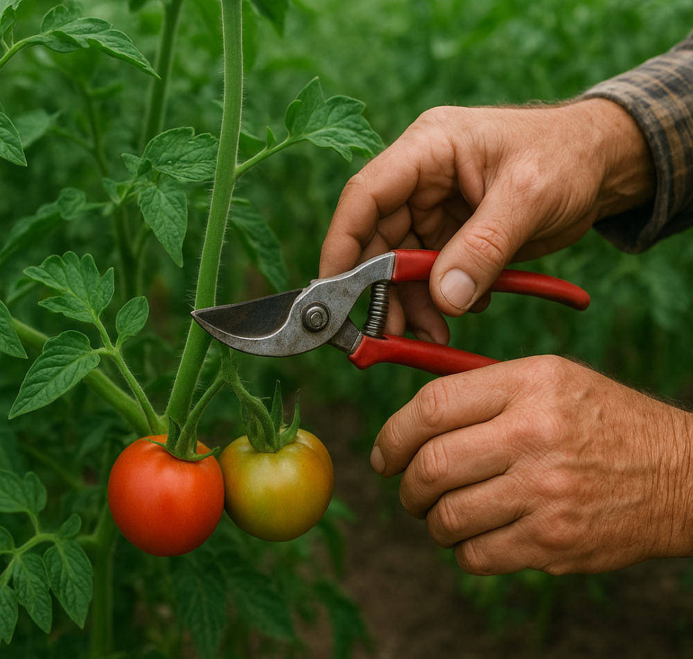 Ecimage d'un plant de tomates - Image générée par intelligence artificielle