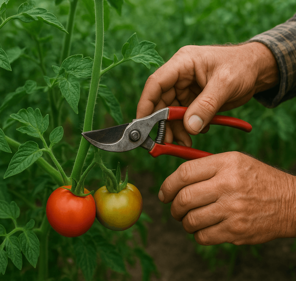 Ecimage d'un plant de tomates - Image générée par intelligence artificielle
