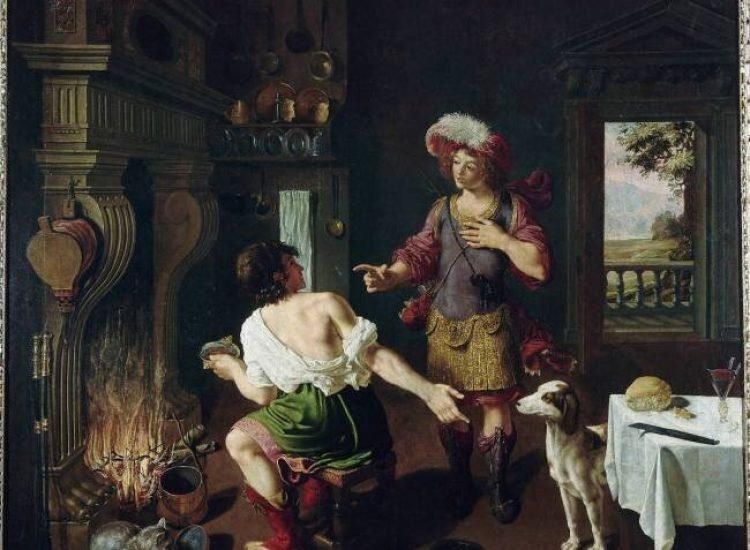 Esaü cédant à Jacob son droit d'aînesse pour un plat de lentilles - Michel Corneille l'Ancien | Domaine public