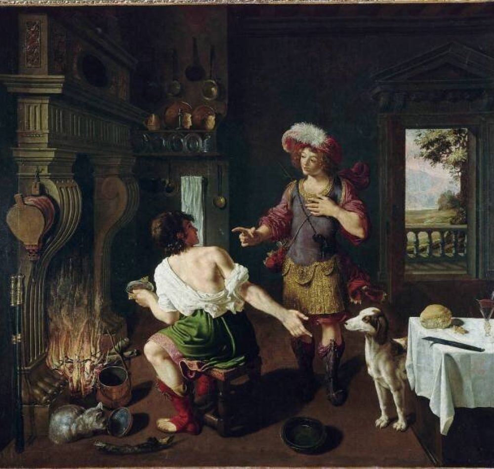 Esaü cédant à Jacob son droit d'aînesse pour un plat de lentilles - Michel Corneille l'Ancien | Domaine public