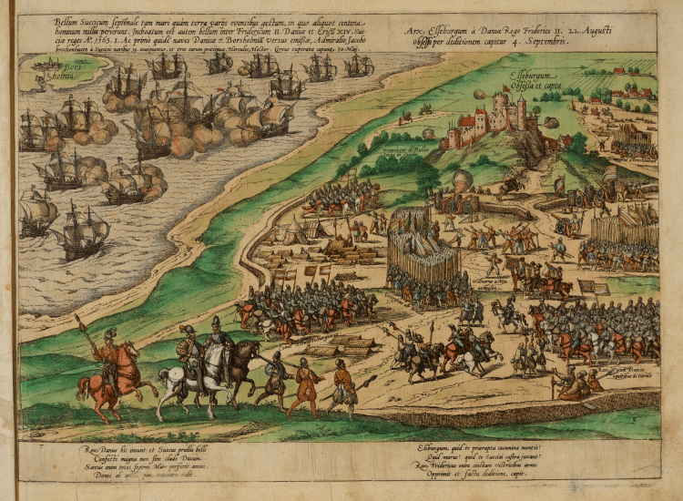 Guerre de Sept Ans du Nord : conquête danoise de la forteresse d'Älvsborg le 4 septembre 1563. -Frans Hogenberg, 1589 | Domaine Public