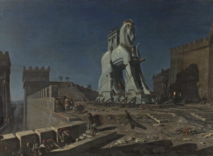 Le Cheval de Troie. Huile sur toile - Henri-Paul Motte (1874) | Domaine public