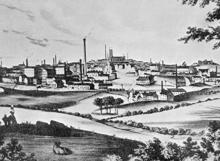 Le début de l'industrialisation. Une ville du Lancashire au début du XIXe siècle - Wellcome Images | Creative Commons BY 4.0