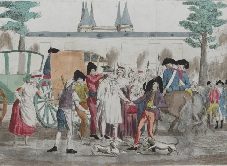 Louis XVI et sa famille conduits au temple le 13 aoust 1792, Auteur anonyme, conservé à la Bibliothèque nationale de France | Creative Commons 4.0